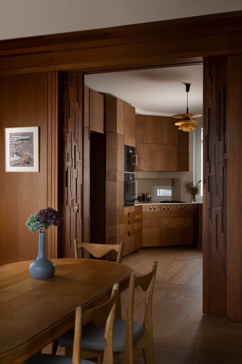 Ludovic Avenel, ébeniste designer, projet de conception et aménagement de cuisine aux Jardins du Luxembourg